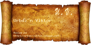Urbán Viktor névjegykártya