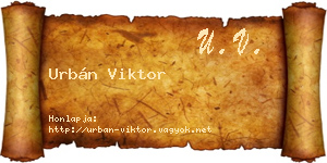 Urbán Viktor névjegykártya